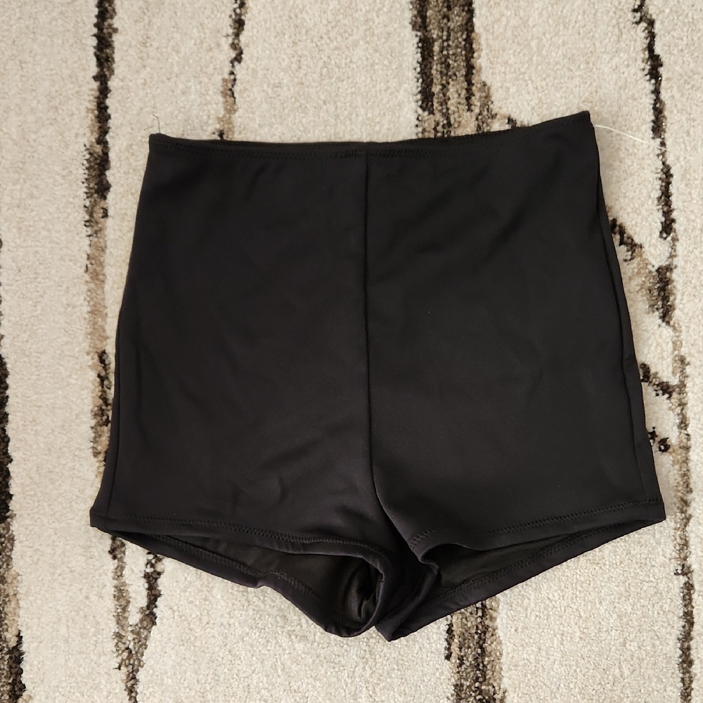 Good American High Waist Black Tight Bike Shorts Size 2